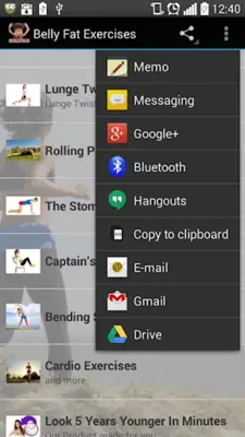 Belly Fat Exercises android App screenshot 0