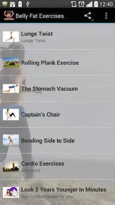 Belly Fat Exercises android App screenshot 2